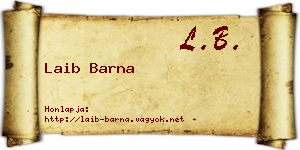 Laib Barna névjegykártya
